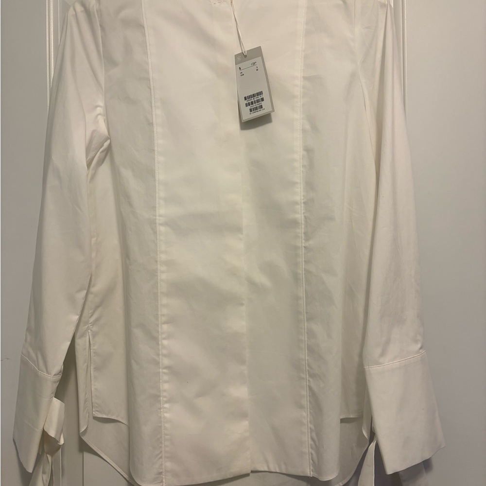 Classic White Button-Front Blouse